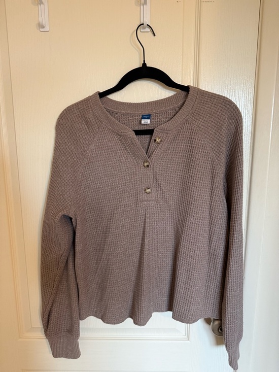 Old Navy Tops - Old Navy Plush Tee Button Henley - Taupe